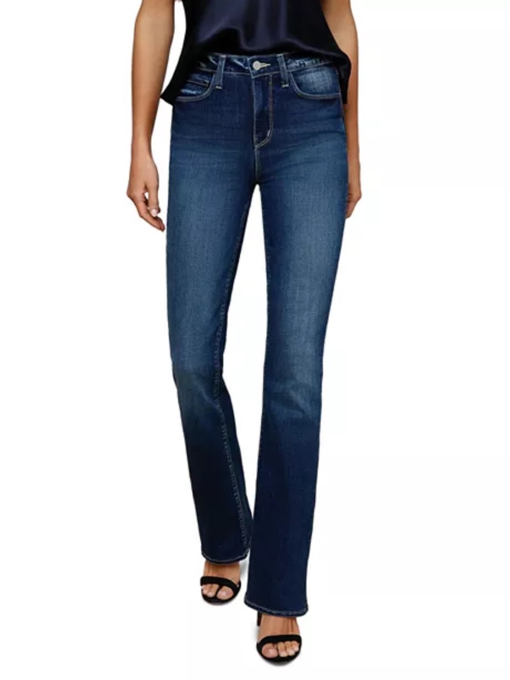 L’AGENCE Selma Sleek High Rise Baby Bootcut Jeans Dark Wash Denim Womens Size 25
